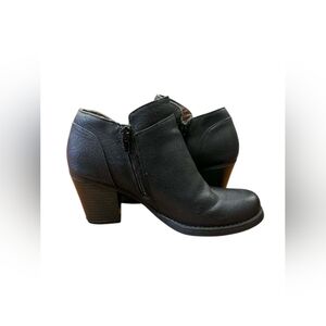 Natural Soul Ankle Heel Boots Black Side Zip Size 7.5W EUC